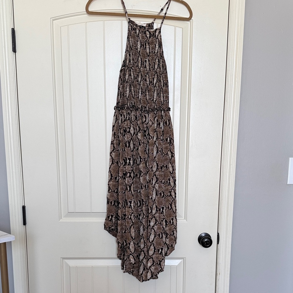ODDY Brown Snakeskin Print Maxi Dress - Size M
